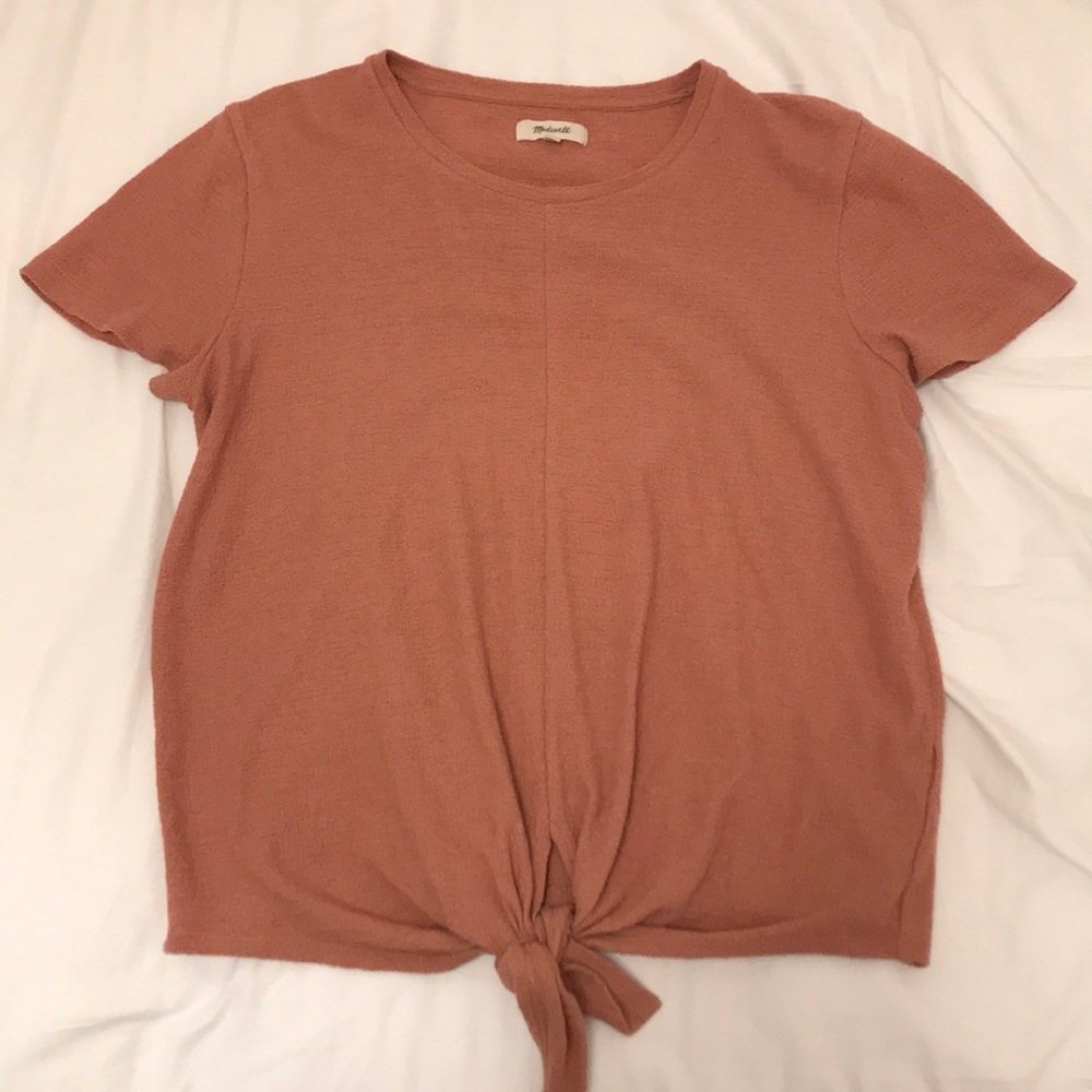 Madewell dusty rose tie tee in large